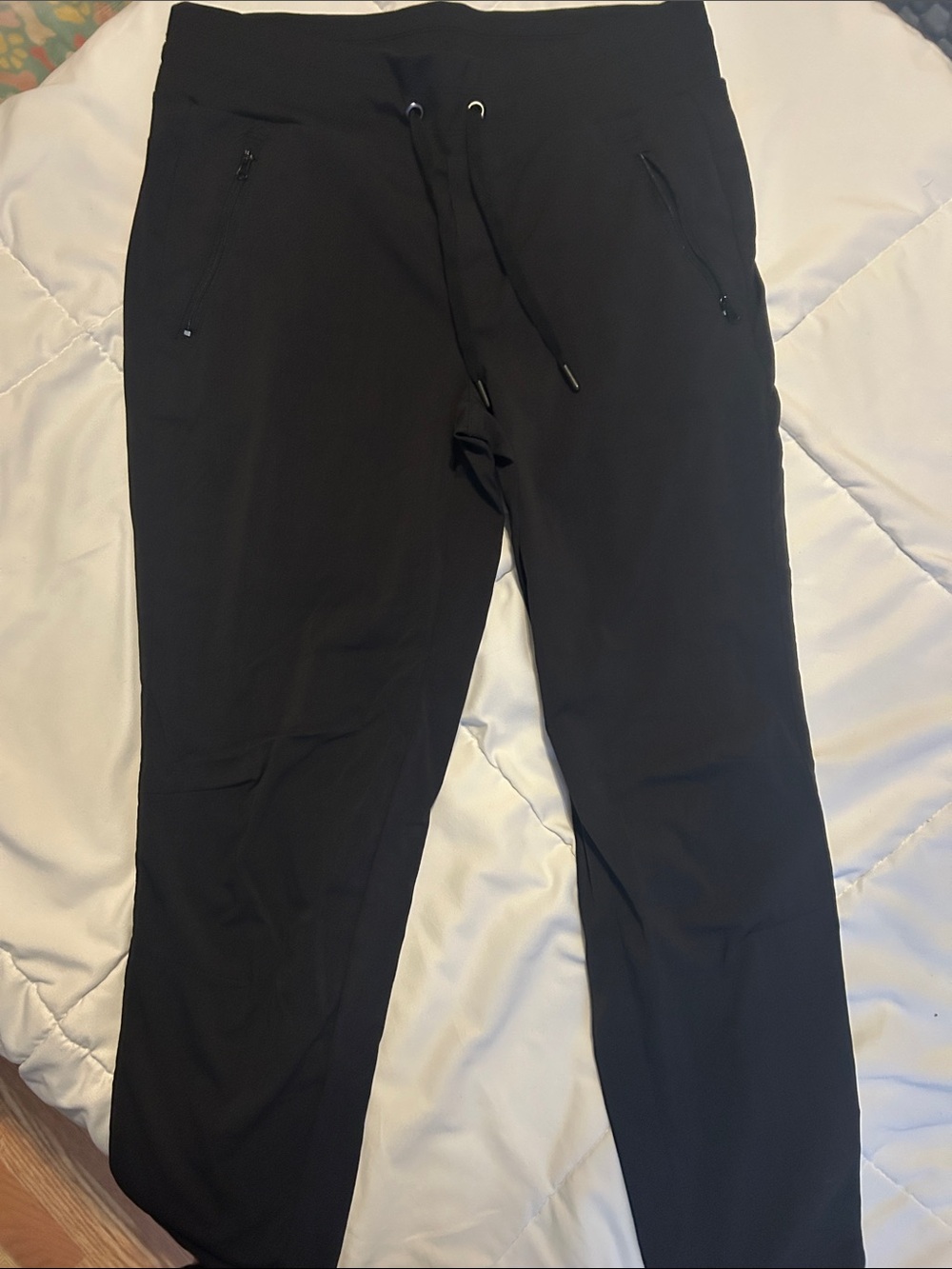 Women's Black Track Joggers with Zip Pockets